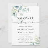 Botanische Grünpflanzen Dusche Einladung (Vorderseite)