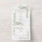 Botanische Grünpflanzen Erste Heilige Kommunion All In One Einladung (Innen Boden)