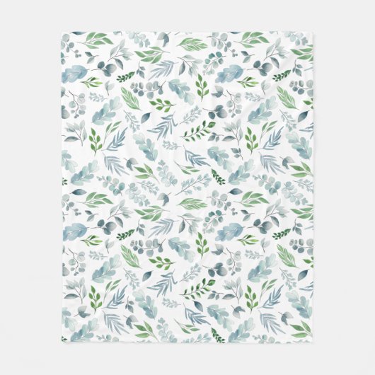 Botanische Grünpflanzen Eukalyptus Foliage Fleecedecke (Vorderseite)