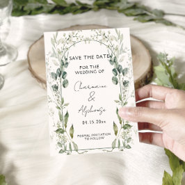 Botanische Grünpflanzen Eukalyptus Save The Date | Einladung