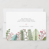Botanische Grünpflanzen Foliage Moderne Weihnachte Feiertagskarte (Rückseite)