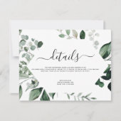 Botanische Grünpflanzen Foliage Wasserfarbe Hochze Einladung (Vorderseite)
