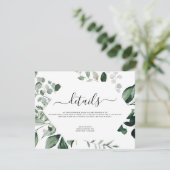 Botanische Grünpflanzen Foliage Wasserfarbe Hochze Einladung (Stehend Vorderseite)