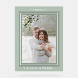 Botanische Grünpflanzen Foto Hochzeit Acrylschild