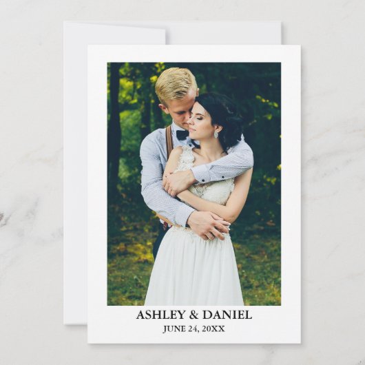 Botanische Grünpflanzen Foto Hochzeit Einladung (Rückseite)