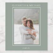 Botanische Grünpflanzen Hochzeit im Wasser Weinetikett (Einzelnes Label)