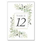 Botanische Grünpflanzen Hochzeiten Tischnummern (Vorderseite)