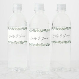Botanische Grünpflanzen Hochzeitflaschen Wasserflaschenetikett