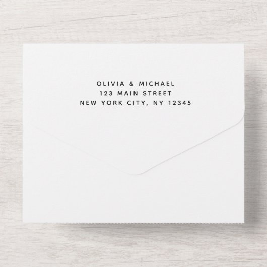 Botanische Grünpflanzen Hochzeitssommer All In One Einladung (Rückseite)