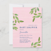 Botanische Grünpflanzen Kinderdusche für Mädchen Einladung (Vorderseite)