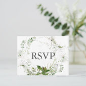 Botanische Grünpflanzen Moderne Hochzeit RSVP Einladungspostkarte (Stehend Vorderseite)