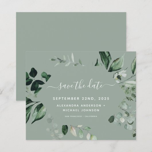 Botanische Grünpflanzen Sage Green Wedding (Vorne/Hinten)