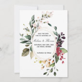 Botanische Grünpflanzen Save the Date Hochzeitskar Einladung (Vorderseite)