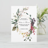 Botanische Grünpflanzen Save the Date Hochzeitskar Einladung (Stehend Vorderseite)