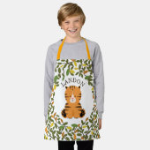 Botanische Grünpflanzen Tiger Kinder Schürze (Getragen)