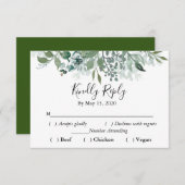 Botanische Grünpflanzen UAWG Wedding Kindly Respon RSVP Karte (Vorne/Hinten)