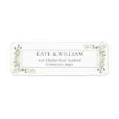 Botanische Grünpflanzen Wasserfarbenfolie Adresse (Vorne)