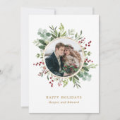 Botanische Grünpflanzen Weihnachten Gold Foto (Vorderseite)