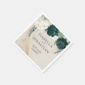 Botanische Grünrose Hochzeit Serviette (Ecke)