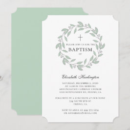 Botanische Grüntaufe. Einfaches Minzkranz Einladung