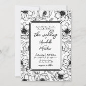 Botanische Hand Drawn Whimsical Floral Wedding Einladung (Vorderseite)