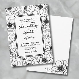 Botanische Hand Drawn Whimsical Floral Wedding Einladung