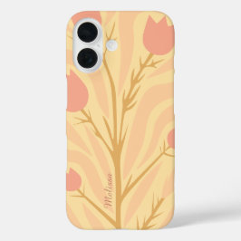 Botanische Hand zeichnend Blumenname Personalisier iPhone 16 Hülle