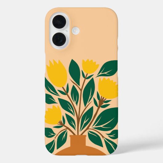 Botanische Hand zeichnend Blumentöpfe Case-Mate iPhone Hülle (Rückseite)