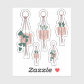 Botanische Hanging House Pflanze Multiples Grün Aufkleber (Blatt)