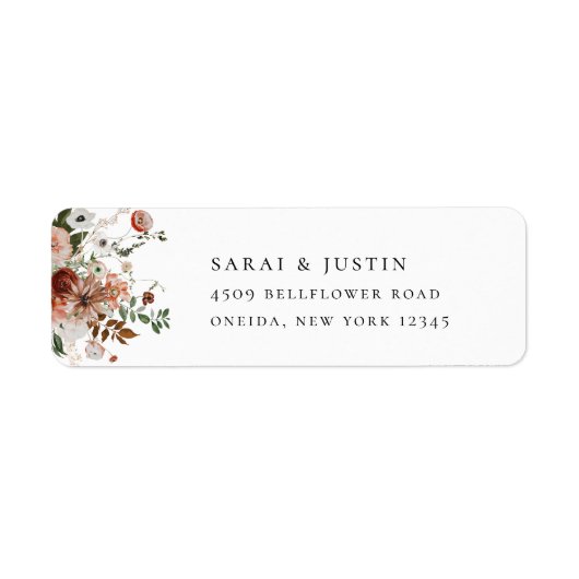 Botanische Herbstflorale Rücksendeadresse (Vorne)