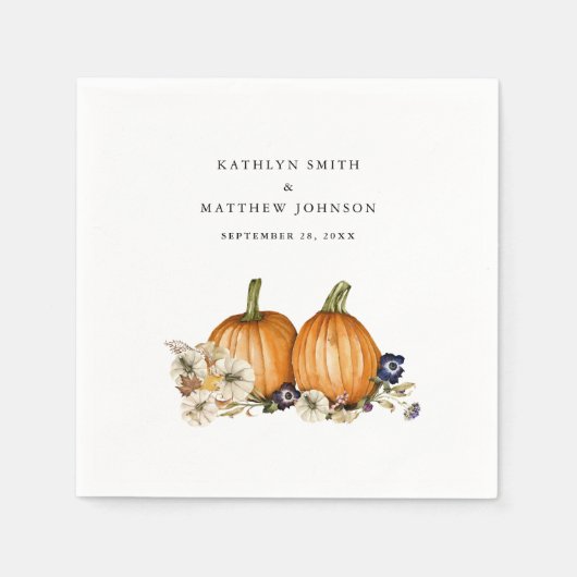 Botanische Herbsthochzeit Serviette (Vorderseite)