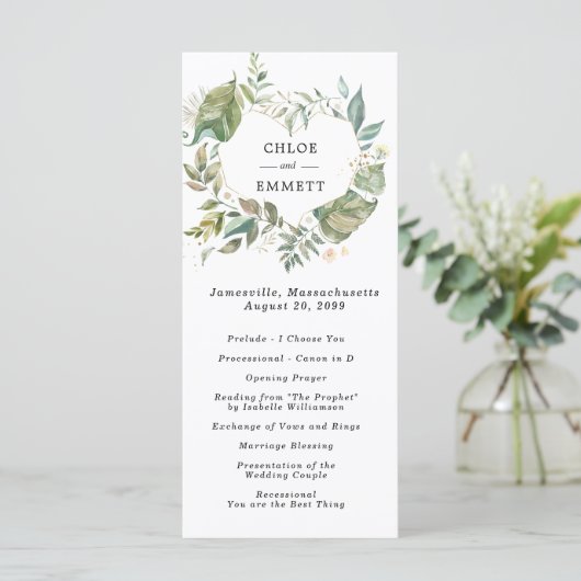 Botanische Herzenzeremonie Programm (Stehend Vorderseite)