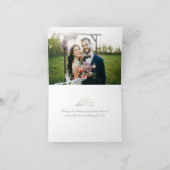 Botanische Hochzeit an der Küste Dankeskarte (Innenseite)