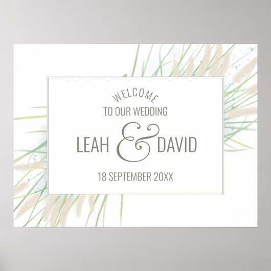 Botanische Hochzeit an der Küste Poster (Vorne)