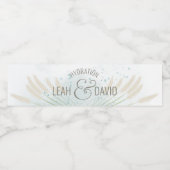 Botanische Hochzeit an der Küste Wasserflaschenetikett (Einzelnes Label)