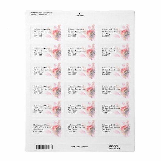 Botanische Hochzeit | Anschrift Adressaufkleber (Vorne)