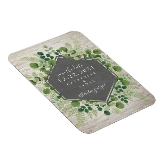 Botanische Hochzeit aus weißem Ziegelstein rettet Magnet (Rechte Seite)