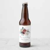 Botanische Hochzeit Bierflaschenetikett (Vorderseite)