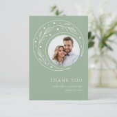 Botanische Hochzeit Dankeskarte (Stehend Vorderseite)