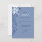 Botanische Hochzeit der blauen Marine RSVP Karte (Vorderseite)