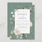 Botanische Hochzeit der Blumengärten Einladung (Vorne/Hinten)
