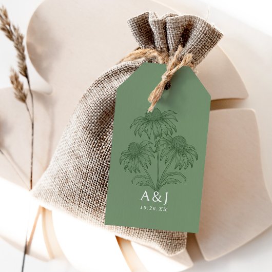 Botanische Hochzeit der eleganten Coneflower Geschenkanhänger