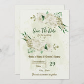 Botanische Hochzeit der Elfenbeinweißen Blume Save The Date (Vorne/Hinten)