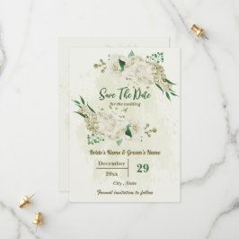 Botanische Hochzeit der Elfenbeinweißen Blume Save The Date