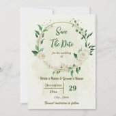 Botanische Hochzeit der Elfenbeinweißen Blume Save The Date (Vorderseite)