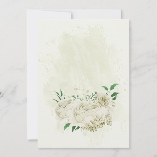 Botanische Hochzeit der Elfenbeinweißen Blume Save The Date (Rückseite)