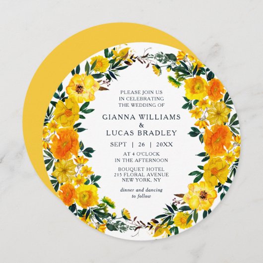 Botanische Hochzeit der Flora und Fauna Einladung (Vorne/Hinten)