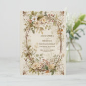 Botanische Hochzeit der getrockneten Fan Palm Oase Einladung (Stehend Vorderseite)