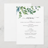 Botanische Hochzeit der grünen Foliage Menükarte (Vorne/Hinten)