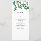 Botanische Hochzeit der grünen Foliage Menükarte (Vorderseite)